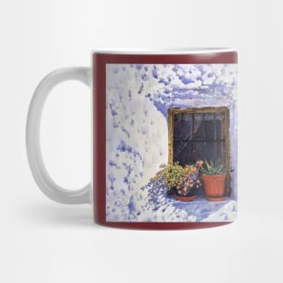 Old Window With Flower Pots Mug